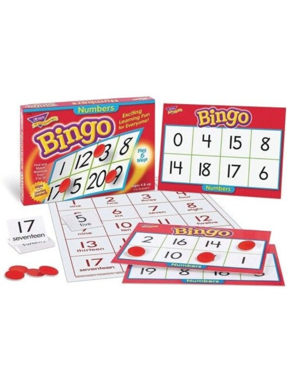 Numbers Bingo Game For Kids Ages 4+ Learn Numbers Have Fun Playing 6 Ways
